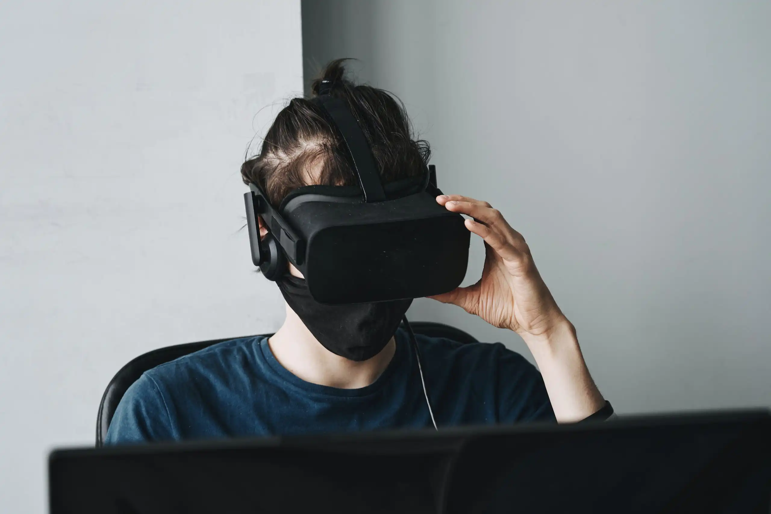 A person wearing VR headset