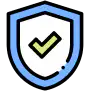 A shield with a check mark, vector icon
